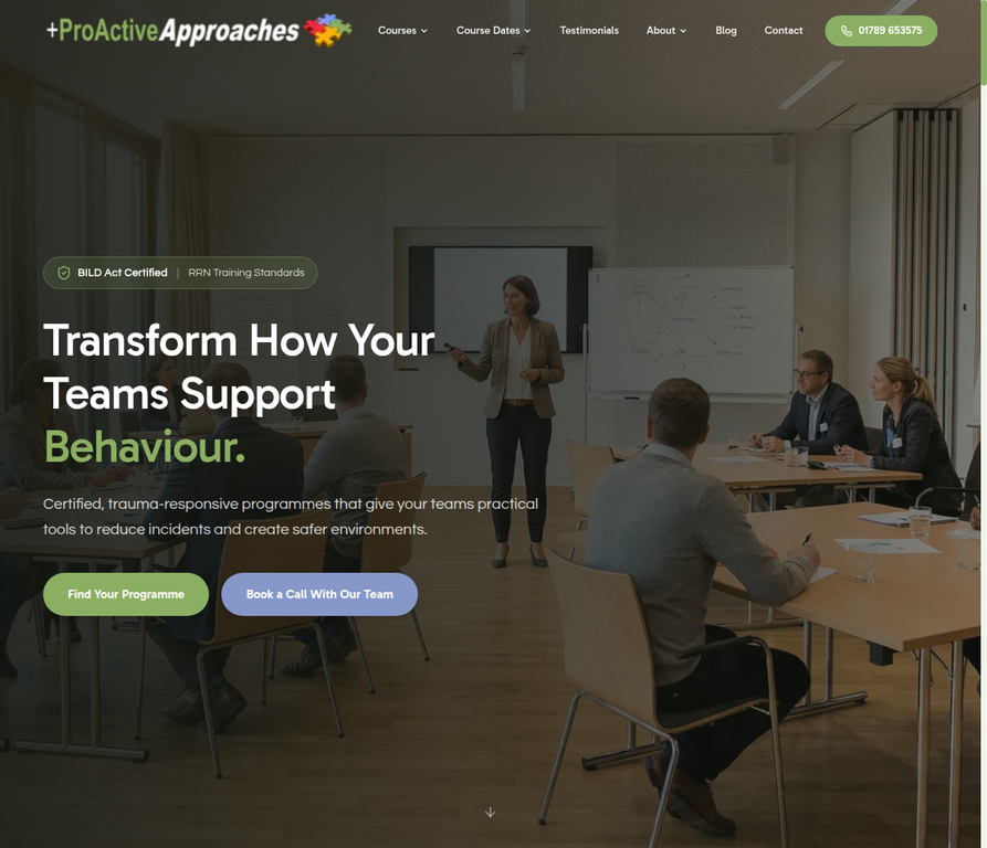 +ProActive Approaches live website homepage